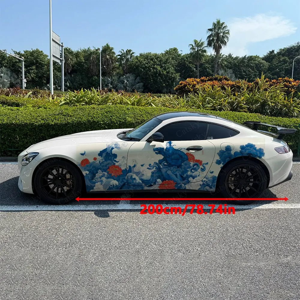 2pcs Chinese Style Turtle Vibe, Durable, Fade-resistant, Enhance Vehicle Aesthetics With Bold Artistic Design Car Vinyl Wraps
