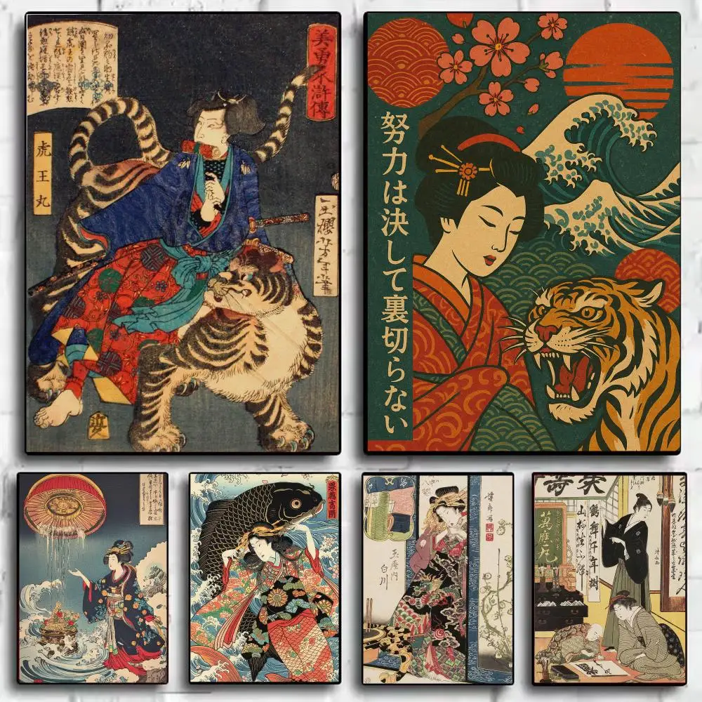 Japanese Ukiyo-e Vintage Art Wall Poster Wall Art Print Poster for Bedroom Living Room Home Decor Gift Artwork