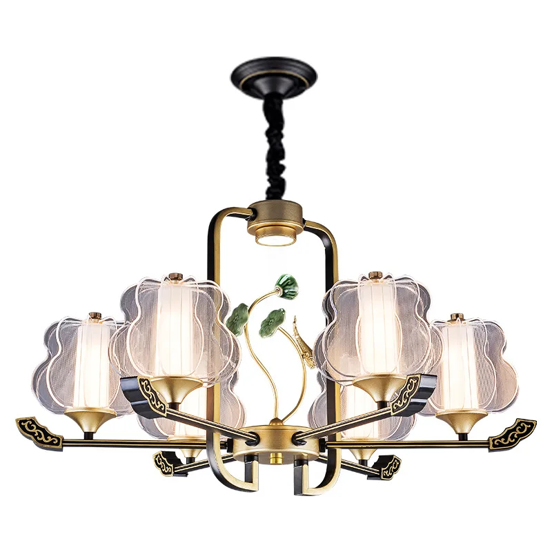 New Chinese style, living room, chandelier, Chinese style, headlights, simple, modern, atmospheric, study