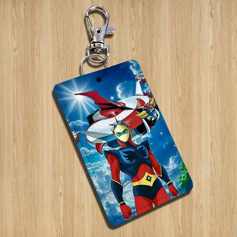 합금 UFO Goldorak Grendizer 키체인 홀더 지하철 은행 카드 버스 케이스 배지 홀더 지갑 카드 질감 패턴에 적합