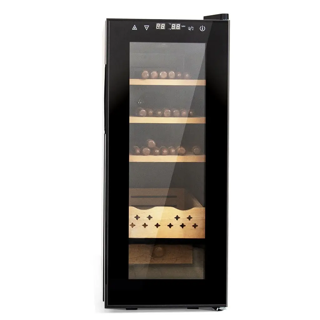 

35L Cigar Humidors with 3-IN-1 Cooling, Heating & Humidity Control, 200 Counts Capacity Cigar Humidor Humidifiers with, Custom