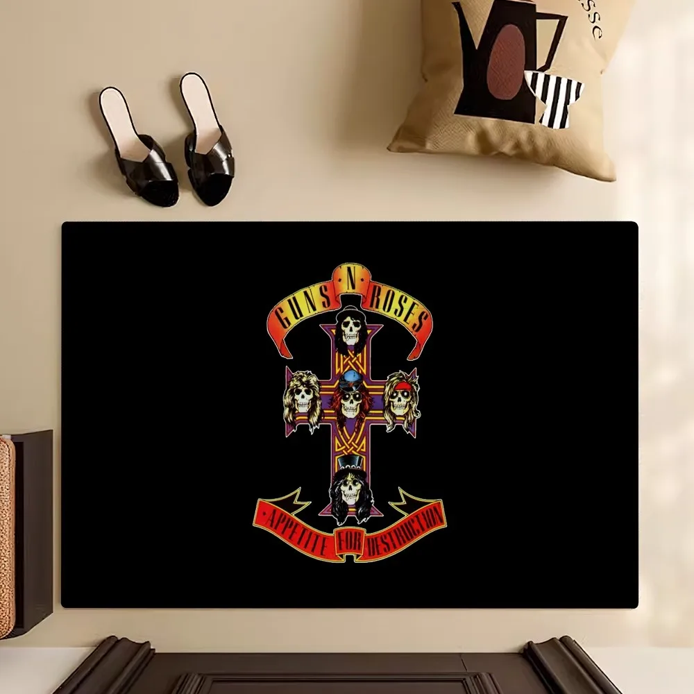 Rock Band Guns N Roses Floor Mat Bedroom Kitchen Door Bath House Super Absorbent Foot Non-slip