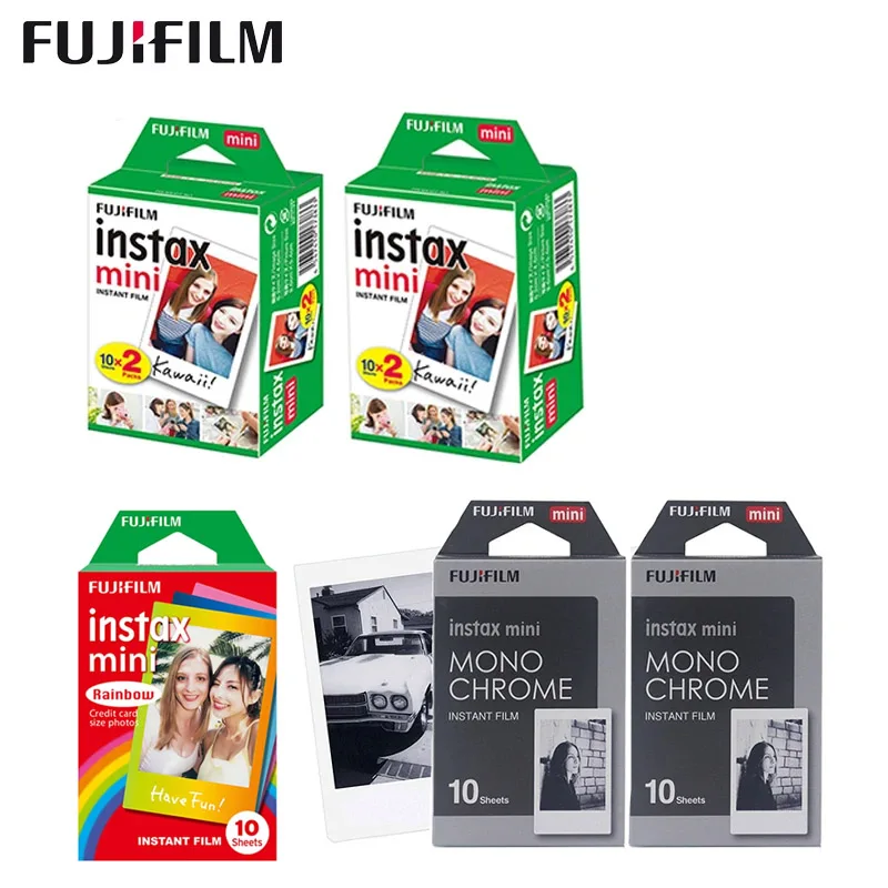 Fujifilm Instax Mini Film White Edge 10/20/100 Sheets/Packs Photo Paper for Fuji instant camera 8/7s11/25/50/90/liplay/link/evo