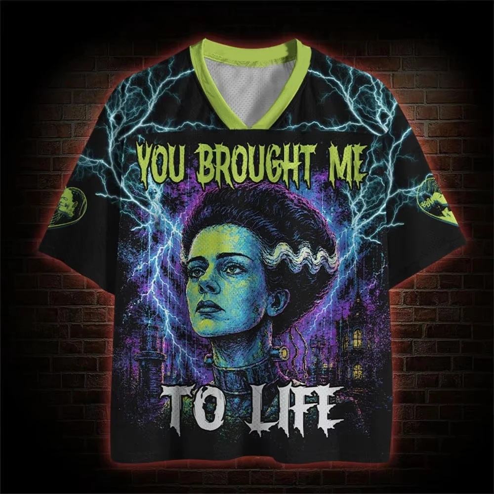 2026 Hot Sales Horror Dark Series Design Pattern Printed Summer Women and Men V-neck Minimalist Casual Pullover Beach T-shirt