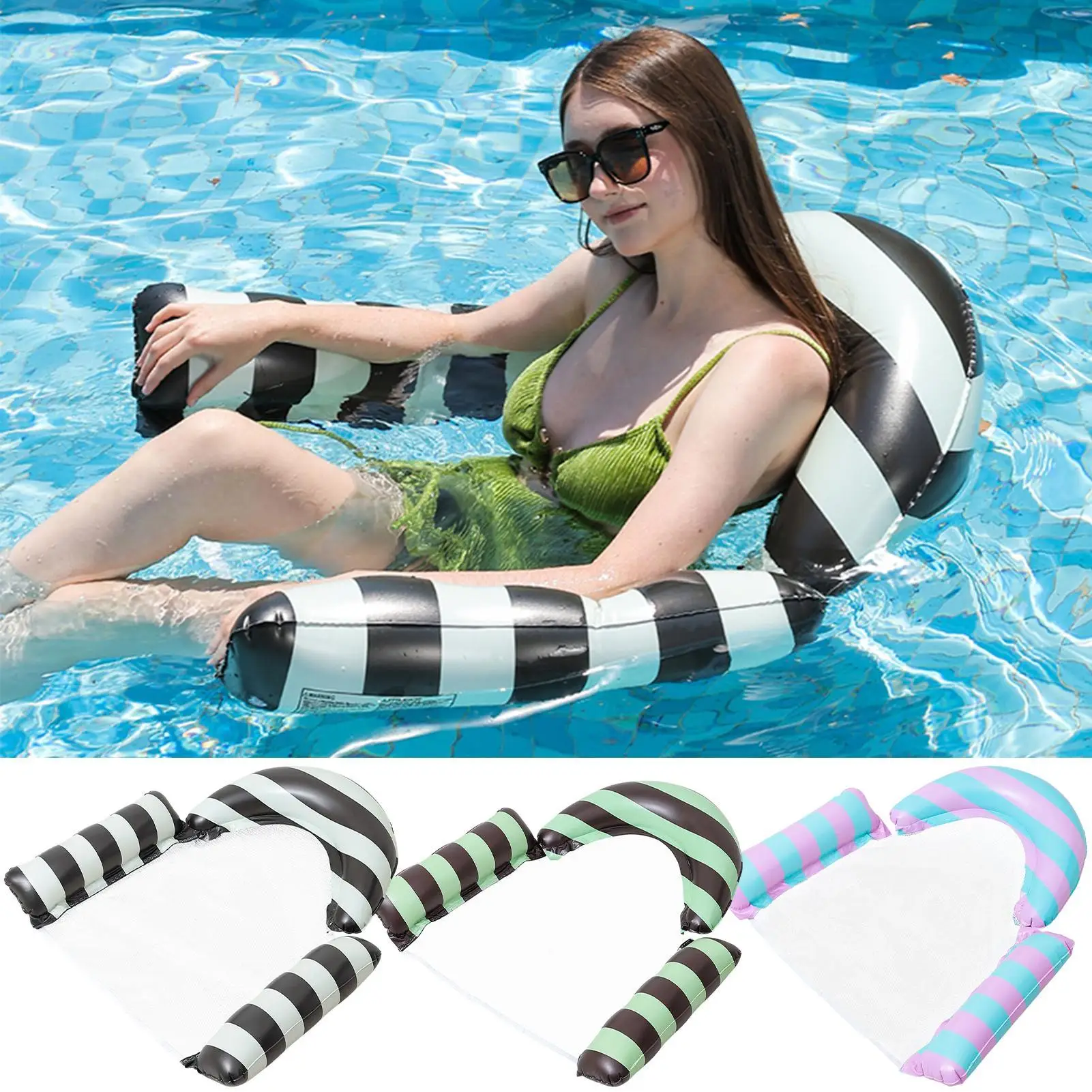 

Pool Floats Raft PVC Blow Up Floating Bed Inflatable Pool Lounger For Park Traveling Backyard Lake Party Beach Swimming