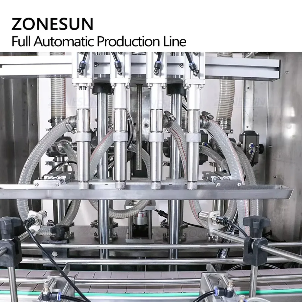 Automatic 4 Heads Servo Filling Capping Labeling Machine Bottle Jar High Speed Full Line for Oil Cosmetic Liquid