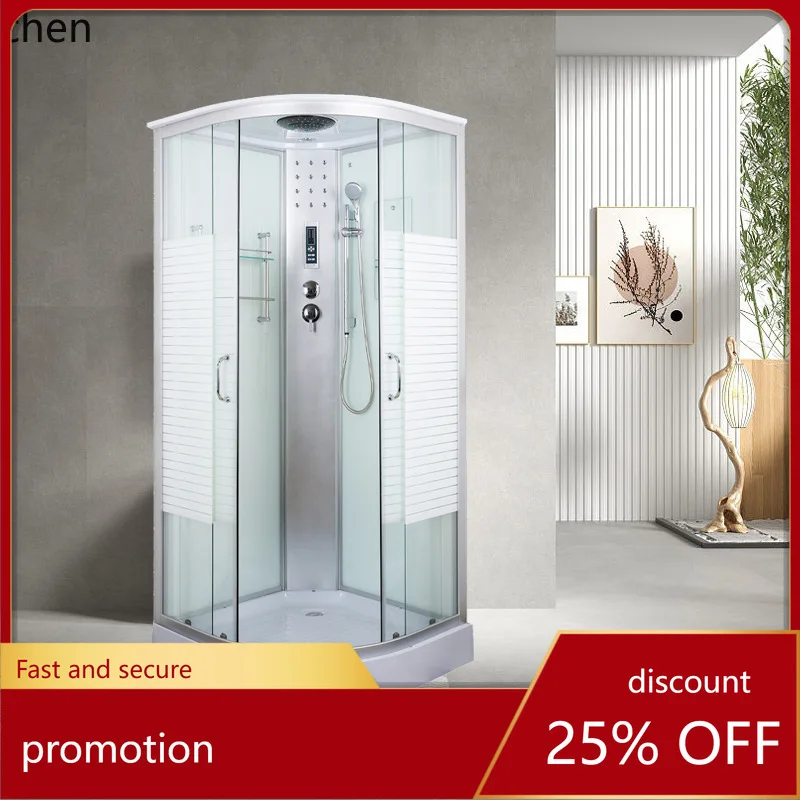

CZ Arc Fan-Shaped Glass Partition Door Integrated Bathroom Dry-Wet Separation All-in-One Shower Room