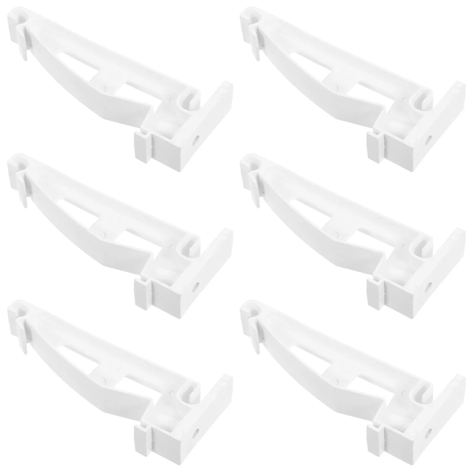6Pcs PVC Water Trough Hangers Hidden Roof Gutter Brackets White Plastic Stable Sagging Gutter Repair Downspout Support