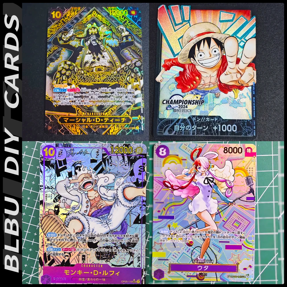 

BLBU ACG OPCG Card One Piece Collectible Embossed hidden edition Card Anime Card Luffy Roronoa Zoro Card OP12 Teach DIY Card