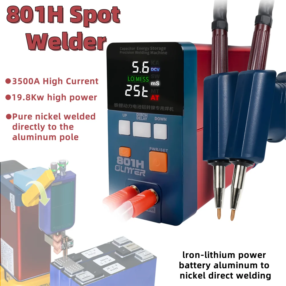 

RDDSPON 801H Spot Welding Machine 19.8KW 3500A Energy Storage Type Aluminum To Nickel Welding Battery Iron Nickel Spot Welders