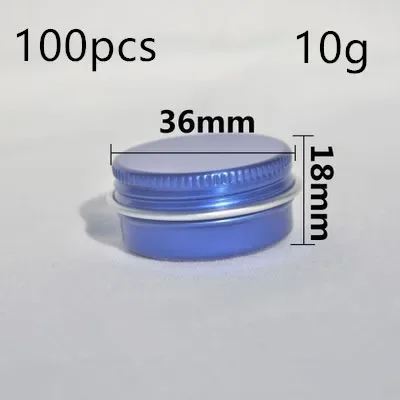 

100 PCS 10g Cream Jar Tin Cosmetic Lip Balm Containers Nail Derocation Crafts Pot Refillable Bottle Screw Thread Empty Aluminum