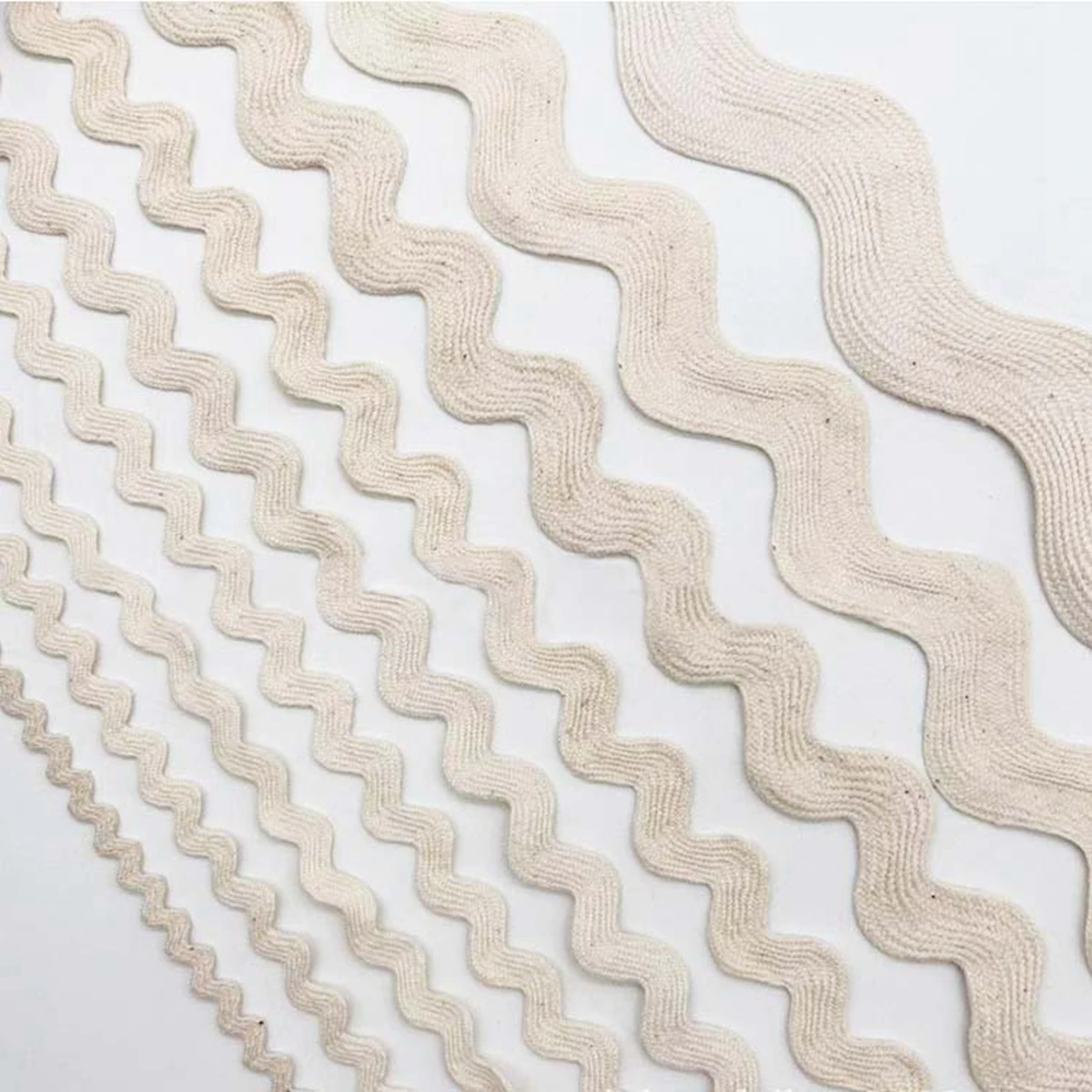 4mm-25mm Pure Cotton Ric Rac Zig Zag Lace Wave Bending Fringe Ribbon S Laciness For DIY Sewing Hemline Ornament