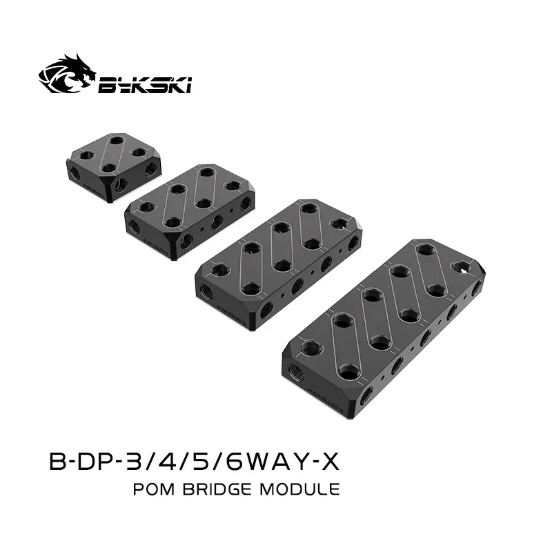 Bykski GPU Terminal Block for Computer Graphics Card Water Cooling Block Bridging Module Adapter / POM Connectors / B-DP-6WAY-X