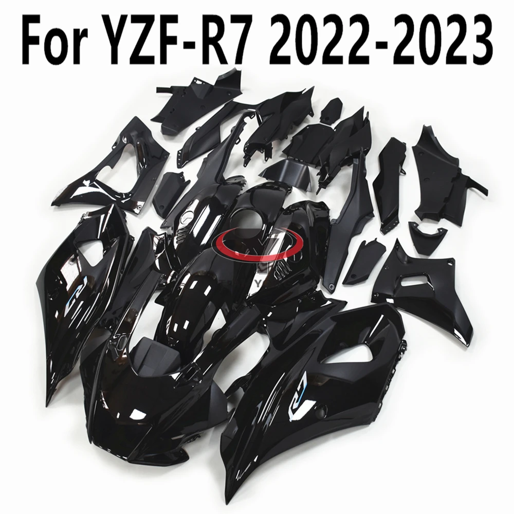 Motorcycle Full Fairing Kit Bodywork All Bright Black Letter R7 Gradient Cowling For YZF-R7 2022-2023-2024 ABS Injection