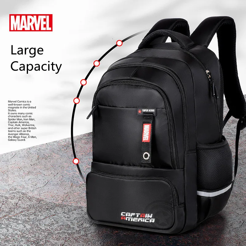 Mochilas escolares Disney Marvel para niños, mochilas ortopédicas de hombro para estudiantes de grado 3 a 6, Spider Man, Capitán América