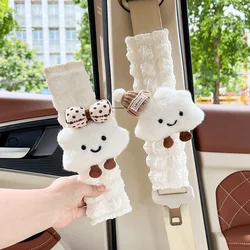 New Cute Cloud Car Seat Belt Shoulder Pad Anti-abrasion Universal Schoolbags Decoration Car Accessories Interior Woman