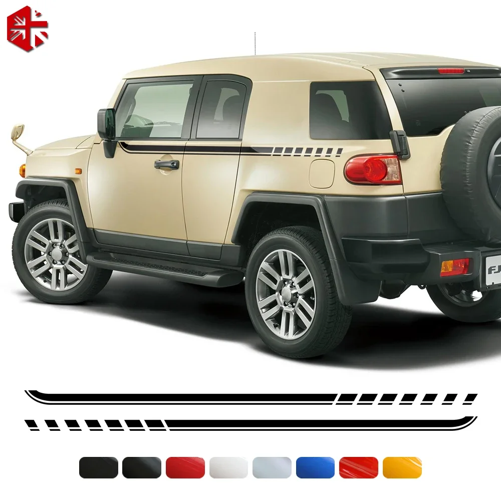 

2pcs Car Styling Body Side Skirt Upper Waist Line Racing Stripes Graphics Decals Stickers for Toyota FJ Cruiser XJ10 2007-2022