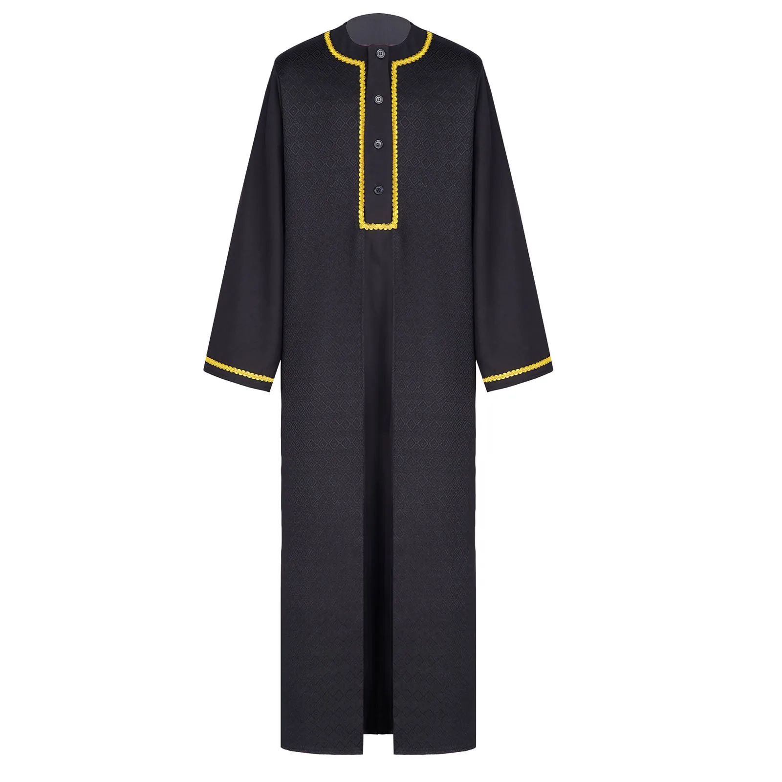 Children's Muslim Robe Kids Boys Jacquard Gold Trim Arab Gown Kaftan Arabic Thobe for Halloween Islamic Clothes Holiday Costume