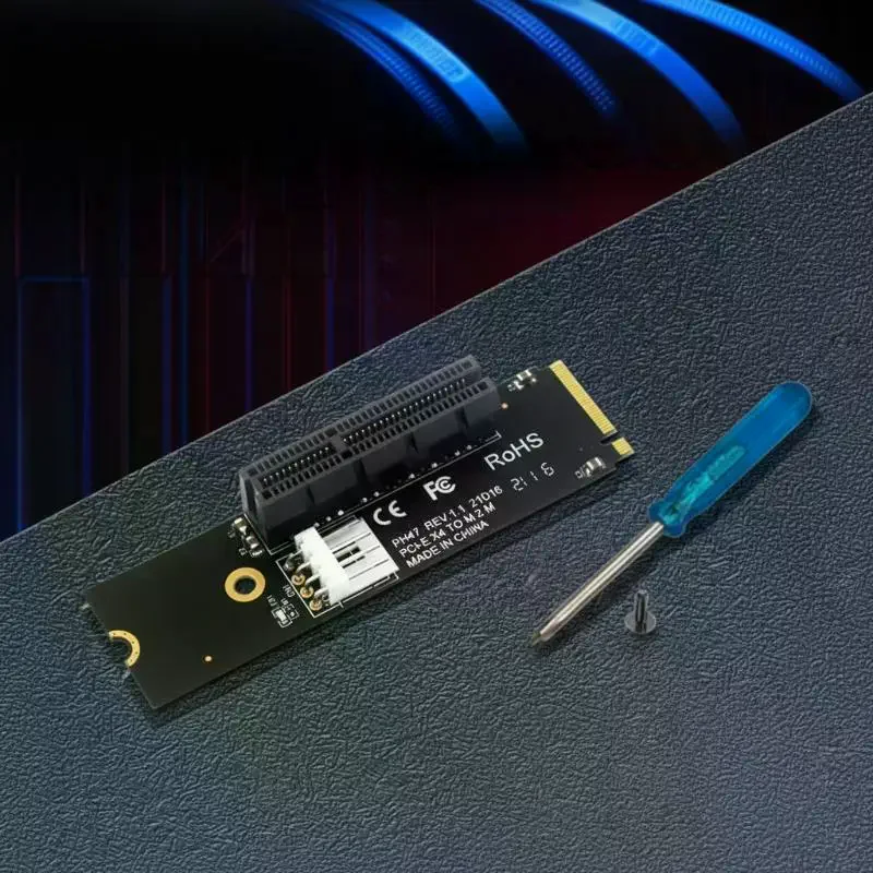 1Set 4Pin Power NVMe M Key To PCI-E 4X Expansion Card Riser Converter NEW M.2 Key-M To PCIe 4.0 X4 Adapter For PC Motherboard