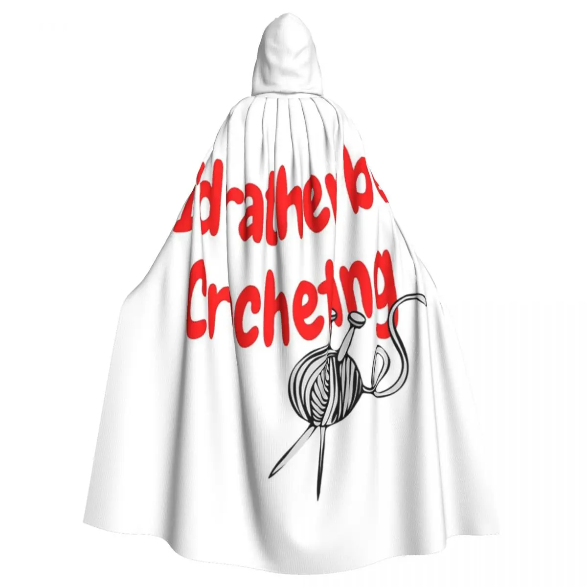 أفضل أن أكون كروشيهًا، عباءة طويلة بغطاء للرأس، زي ساحرة في القرون الوسطى، معطف كيب للهالوين للبالغين للجنسين