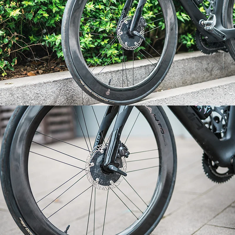 المطارد ألياف الكربون أقراص قفل متوسطة خفيفة الهوائية سترة واقية الطريق الدراجة TT أقراص 160 مللي متر 140 مللي متر CarbonTi #3