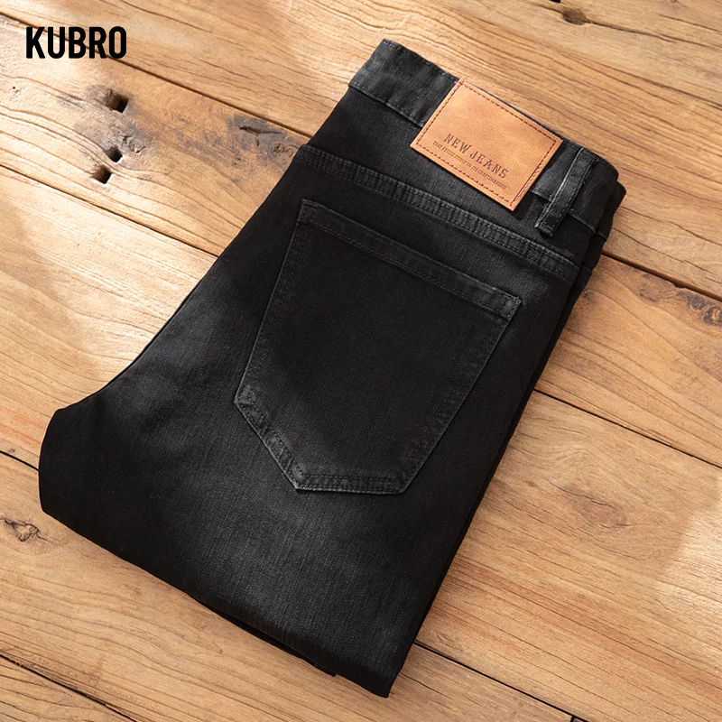 

Мужские джинсы, облегающие прямые брюки, повседневные, модные, в стиле ретро, четырехсезонные, высококачественные базовые джинсовые длинные брюки, удобные брюки