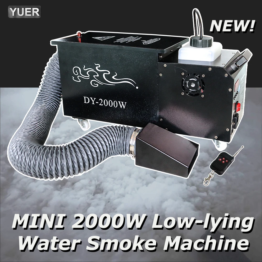 NEW Mold MINI 2000W Stage Low-lying Fog Machine Water Smoke Machine Remote for Wedding DJ Disco Dance Show Indoor Outdoor Party