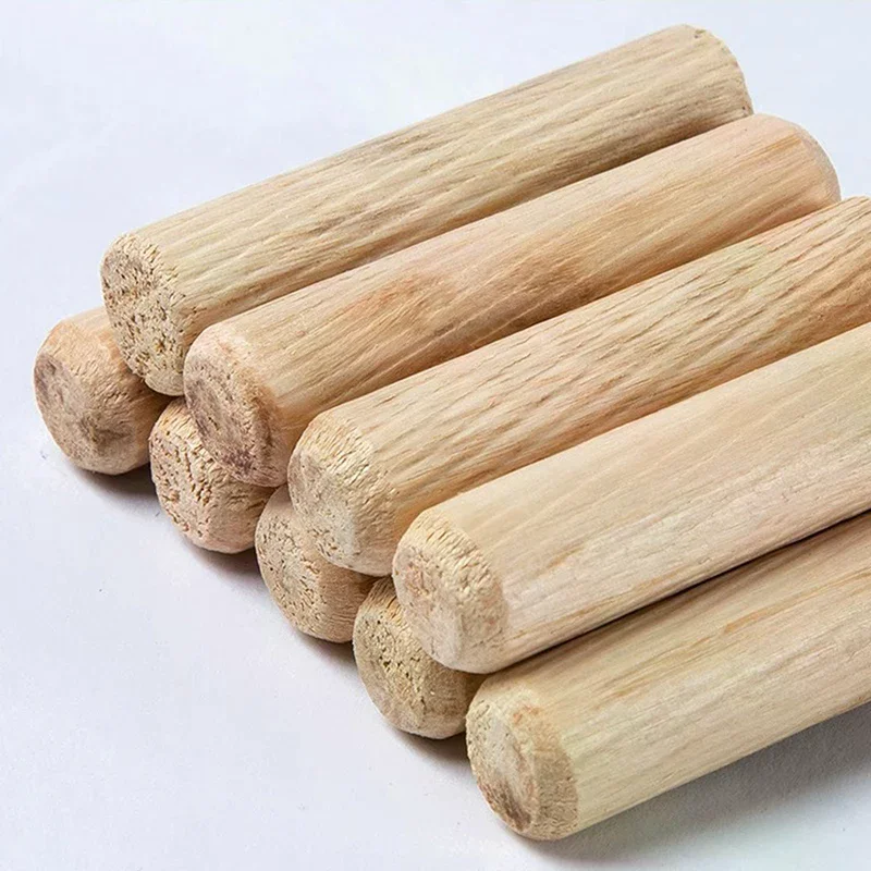 100pcs/pack Round Wooden Dowel Pins 6*40mm 8*40mm 10*40mm Cabinet Drawer Round Fluted DIY Woodworking For Dowel Jigs Drill