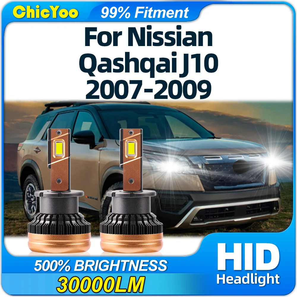 

120W LED Headlights Bulbs 6000K White Plug&Play Auto HID Xenon Headlamps 12V 24V For Nissian Qashqai J10 2007 2008 2009