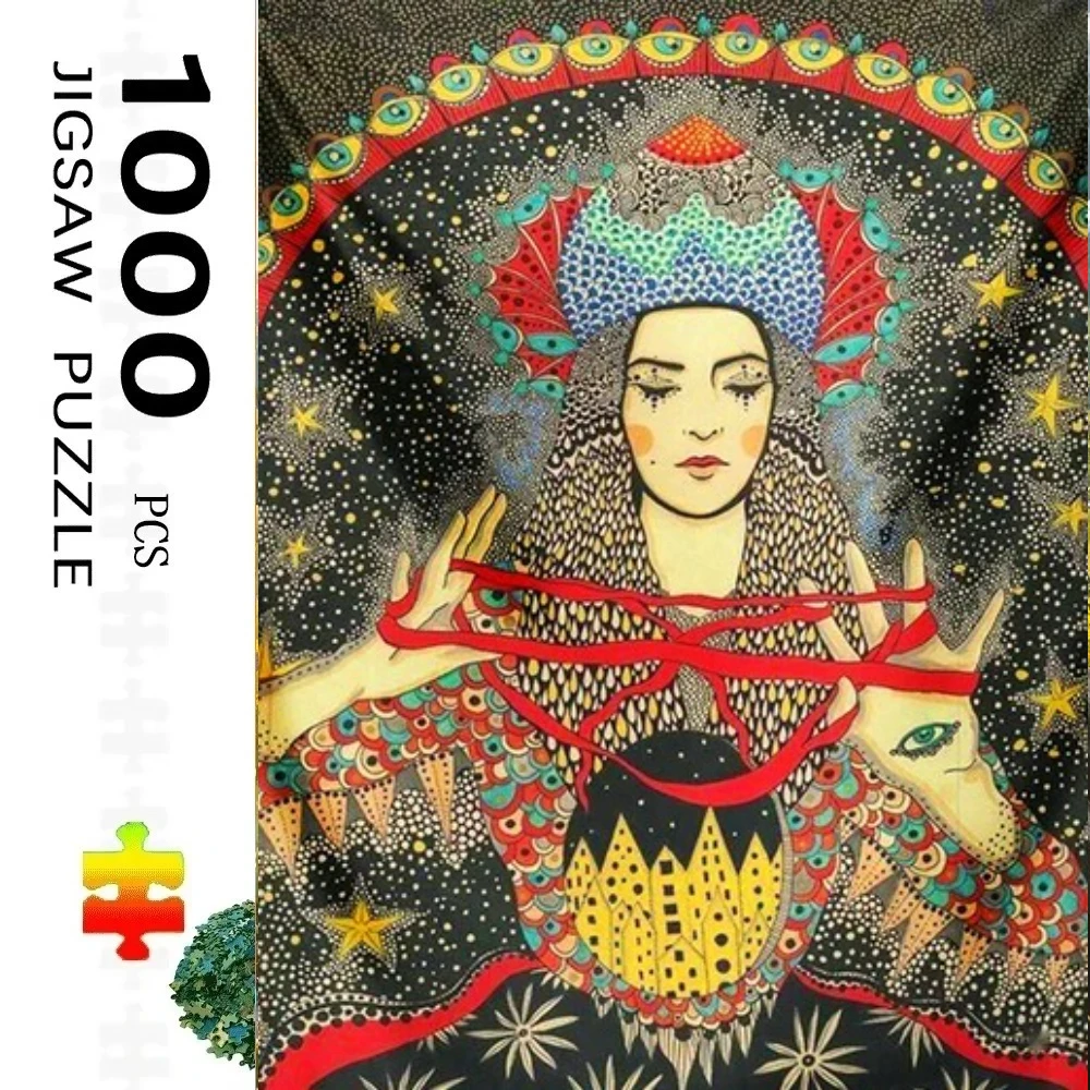 

Пазл из 1000 элементов для взрослых: «Кошачий культиватум», «Психоделическая девушка». Развивающая игра, рождественский подарок, декоративная картина.