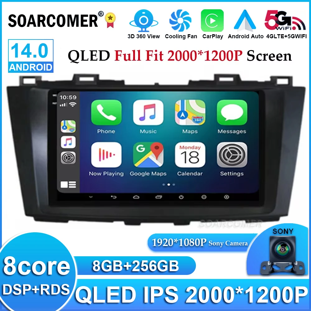 

9 Inch Android 14 Car Radio For Mazda 5 2010 2011-2015 Multimedia QLED WIFI Navigation GPS Video Player Stereo Wireless Carplay