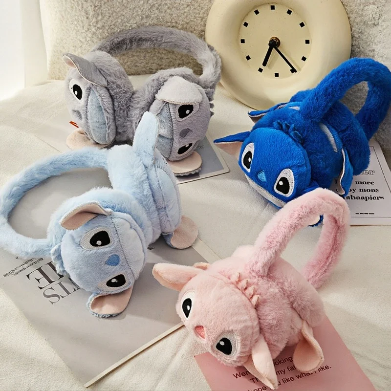 

Disney Stitch keep warm Earmuff Anime Cartoon Cute Angel Winter supplies Fashion Accessories Kawaii Ornaments Holiday gifts