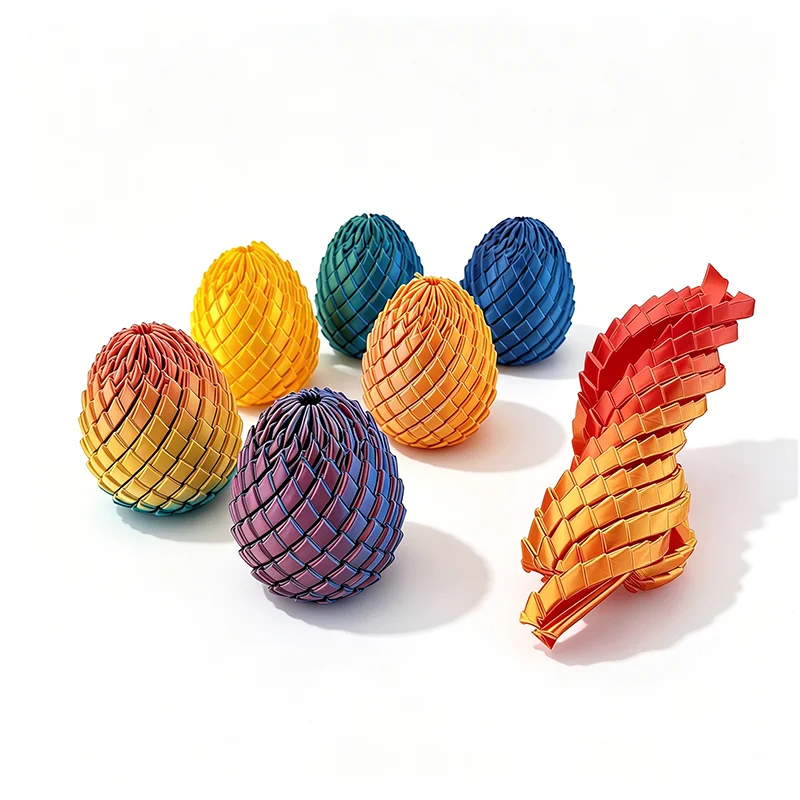 3D Printed Stress-Relief Dragon Egg, Transformable Dragon Egg, Twisty Fun Shuttle Ball, Transforming Ball, 3D Printed Stress-Relief Toy