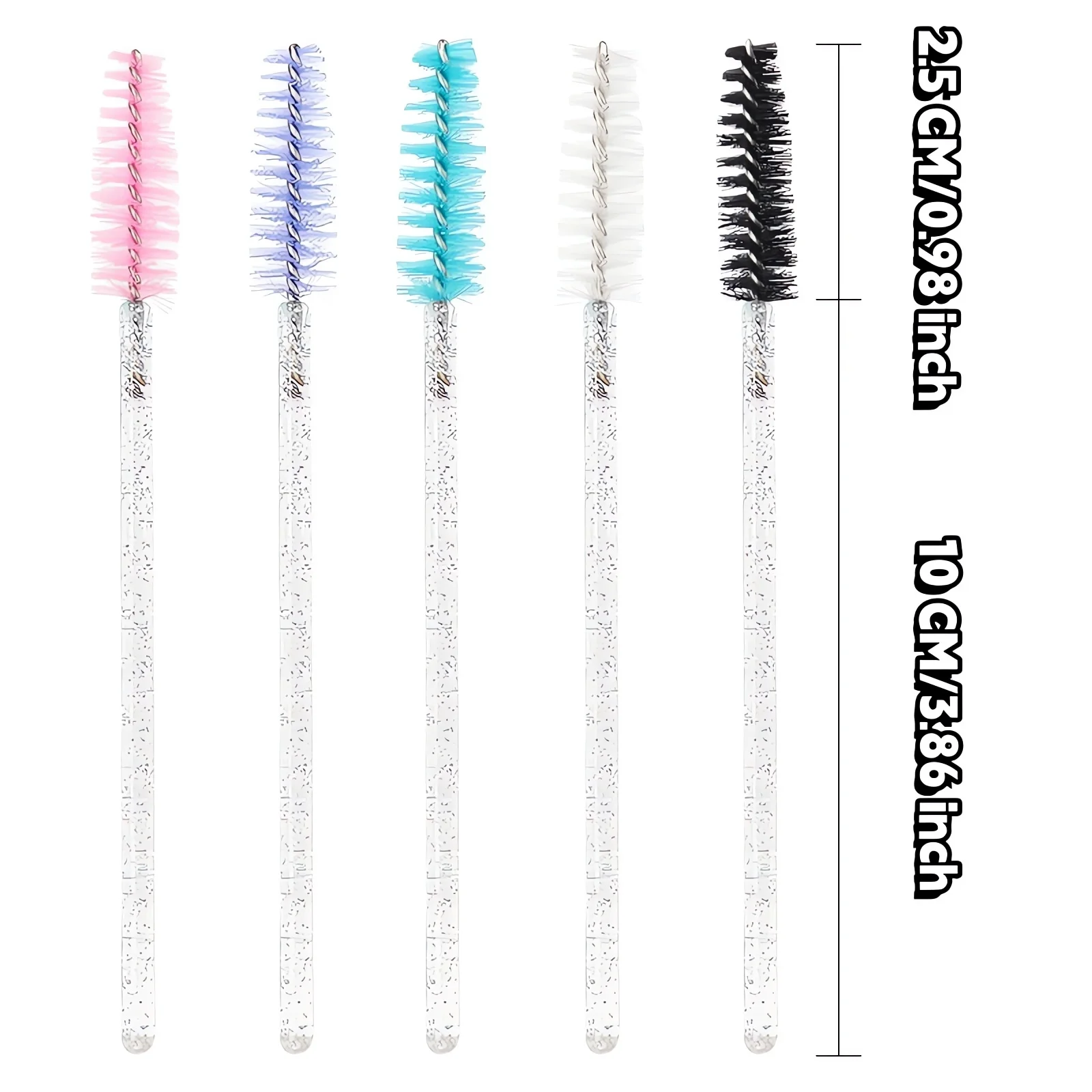 50Pcs Crystal Disposable Eyelash Brushes - Mascara Wands Eyelash Extension Applicators Eyebrow and Makeup Tools Set