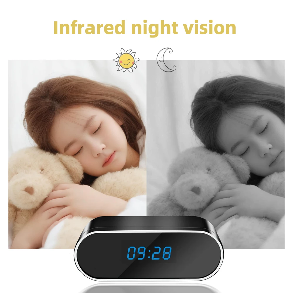 4k 1080p HD Mini Camera Clock Camera Wireless Wifi Camera Micro Cam IR Night View Alarm Camcorder Indoor video Camera