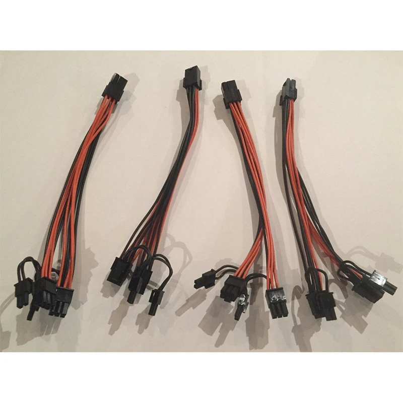 4Pcs 18AWG PCI-E 6Pin To Dual 8Pin Y-Splitter Extension Cable PCIE 6 Pin To Dual 6+2 Pin Power Cable For GPU Mining,20Cm