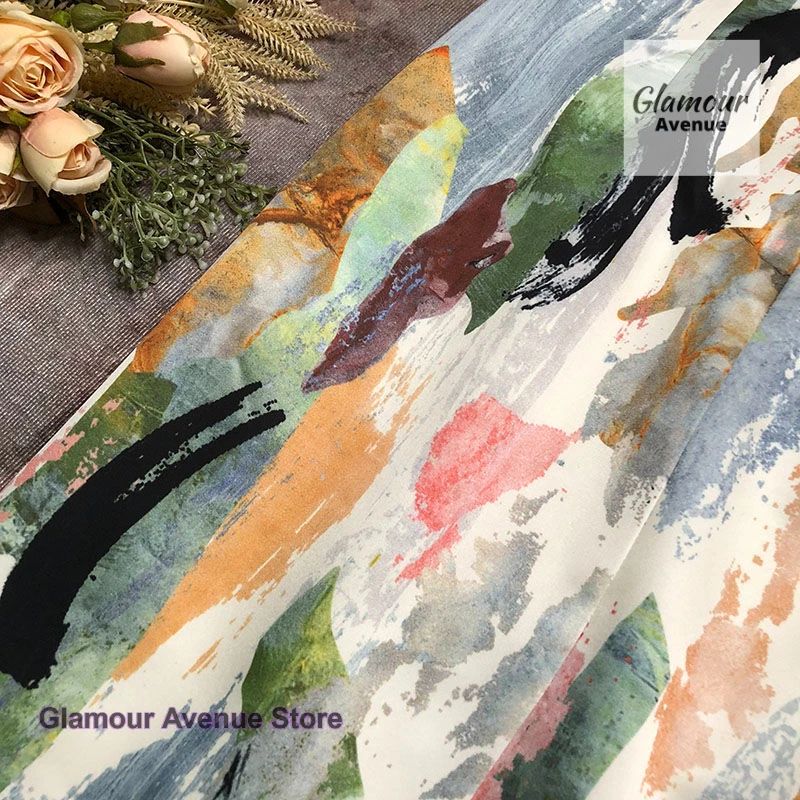 Falda con estampado de pintura de tinta de temperamento francés para mujer, novedad de verano, diseño de moda, cintura alta, ajustada, informal, dividida, falda a la cadera