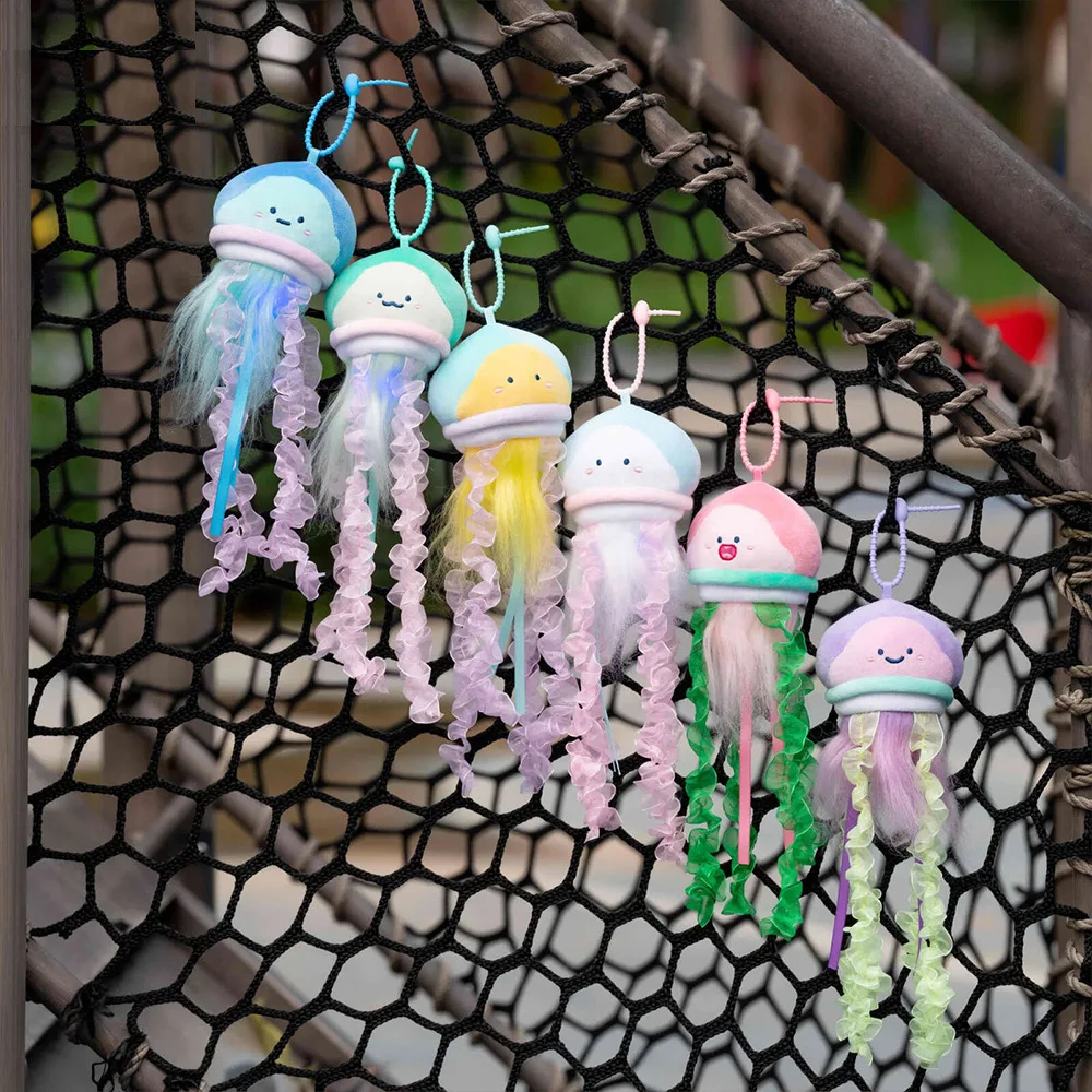 Creative Aquarium Biology Luminous Jellyfish Series Plush Pendant Cute Dreamy Backpack Pendant Keychain