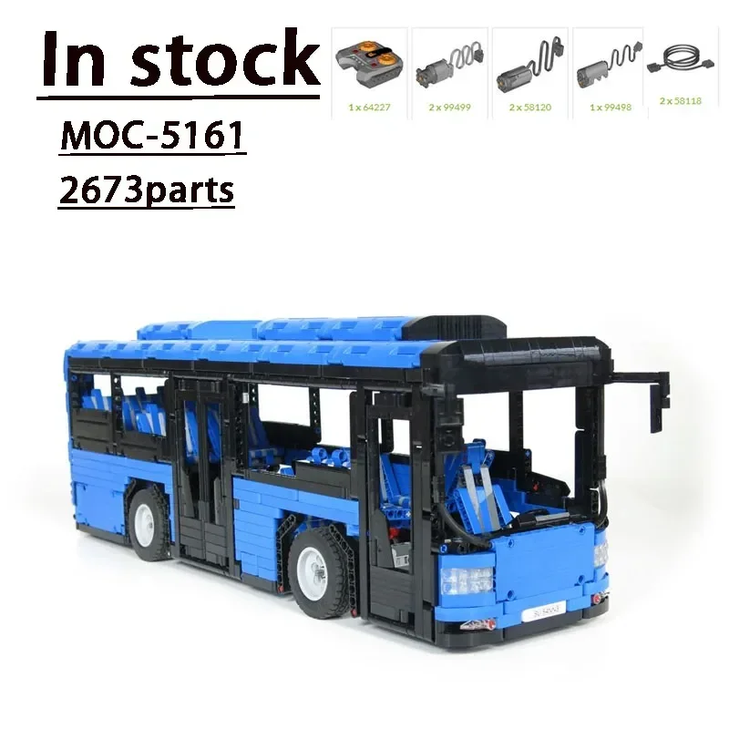 MOC-5161 RC Electric Motorized Bus Assembly Stitching Building Blocks Model • 2673 Parts • Adult Kids Birthday Custom Toy Gift