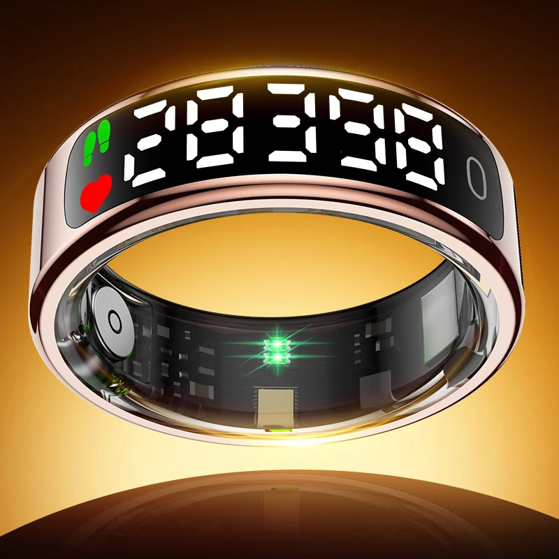 

Модное умное кольцо R13 с экраном, пульсом, кислородом в крови, кровяным давлением, температурой тела, взаимодействия жестов, глушителем сна.