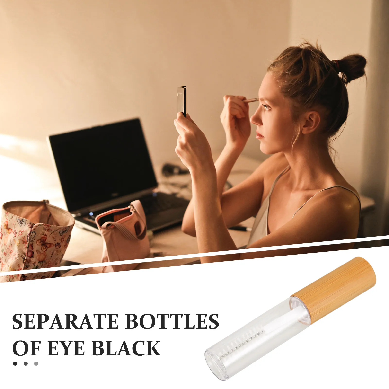 

Mascara Tubes Empty Eyelash Travel Containers Wooden Bottle Compact Size Perfect Storing Mascara Cream Clear Tubes Remaining