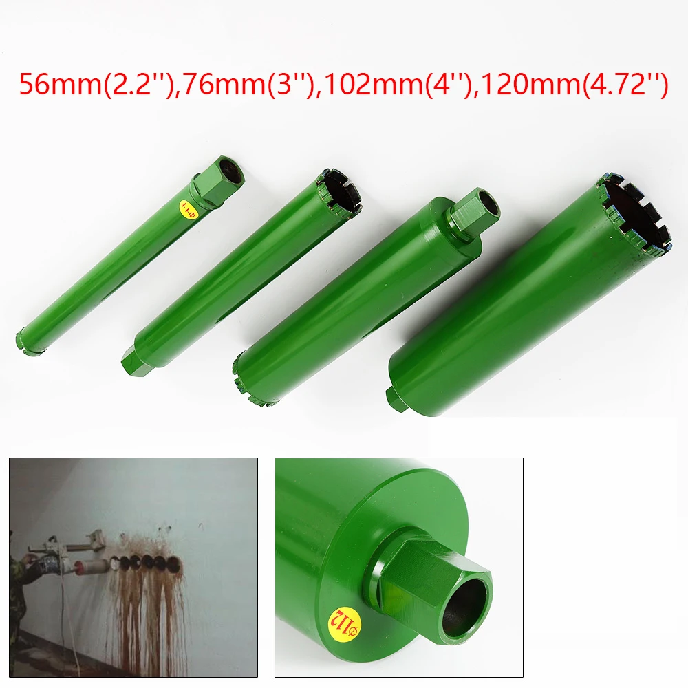 

4Pcs Core Drill Bits 56mm/76mm/102mm/120mm Open-hole Drills Dry/Wet Diamond Reinforced Concrete Drilling Tool M22 Drill Barrel
