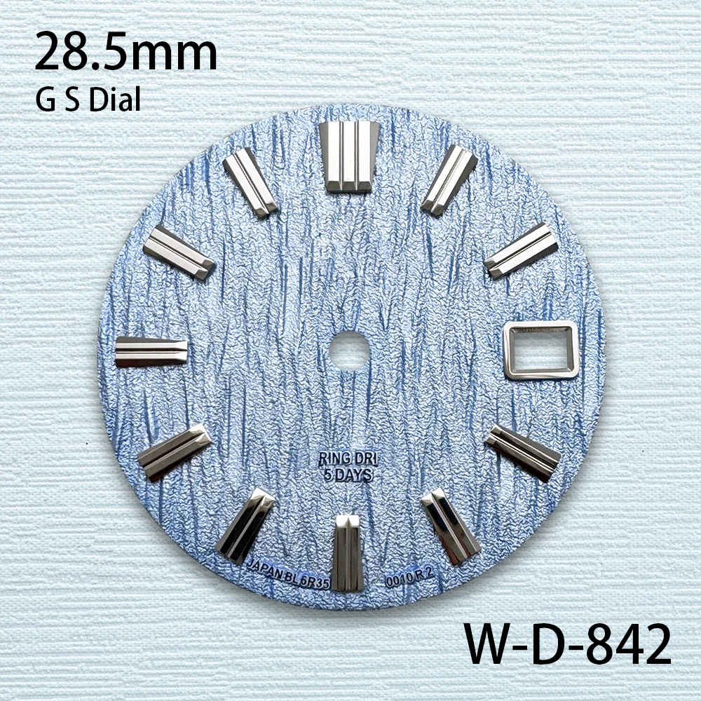 28.5mm GS Logo With Grand S Dial Suitable Fit NH35/NH36/4R/7S Japan Movement Bark Pattern High Quality  Watch Accessories ﻿