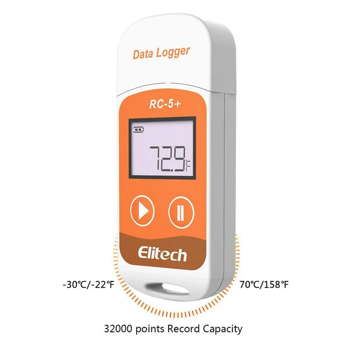 Elitech RC-5 + PDF USB Enregistreur de données de température Enregistreur réutilisable 32000 Points pour l'indispensable ation, froid JOTransport