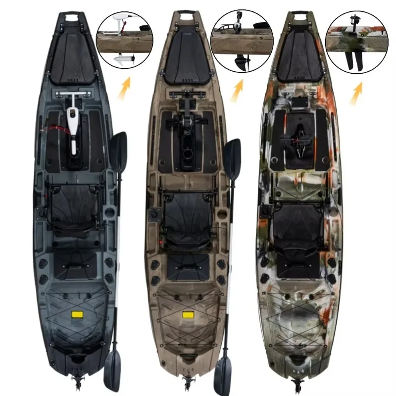 محرك دواسة شخص واحد لصيد الأسماك كاياك نظام متعدد الطاقات للتجول في البحيرة والصيد 2026 مميز بالكامل #3