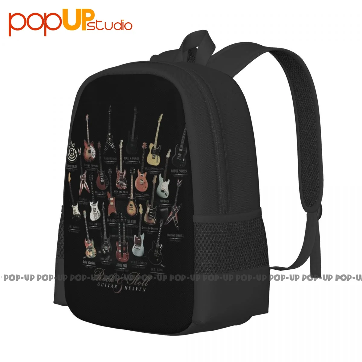 Rock & Roll Guitar Heaven Slash Bb King Angus Young Steve Vai Paul Stna Backpack Large Capacity Newest Riding Backpack