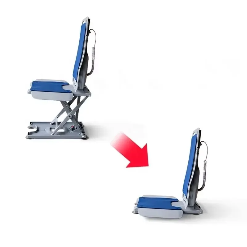 Multifunctional folding bath chair electric lift electric shower chair waterproof and non-slip elderly treatment supplies