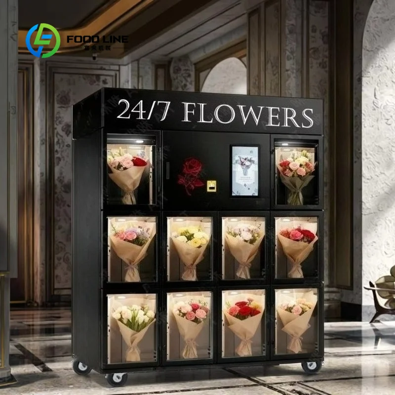Flower Vending Machine Customizable Large Storage Capacity 21.5-inch Touch Screen Refrigerated To Maintain Flower Freshness