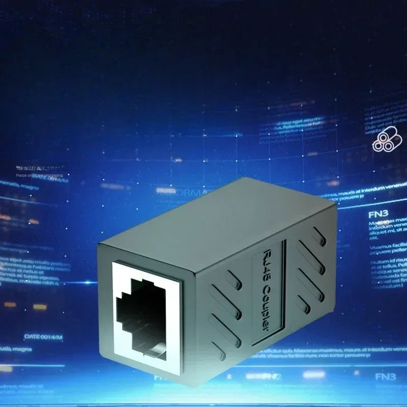 2Pcs RJ45 Connector Coupler Ethernet Cable LAN Inline Cat7/Cat6/Cat5e Ethernet Cable Extender Adapter Female Coupler Black