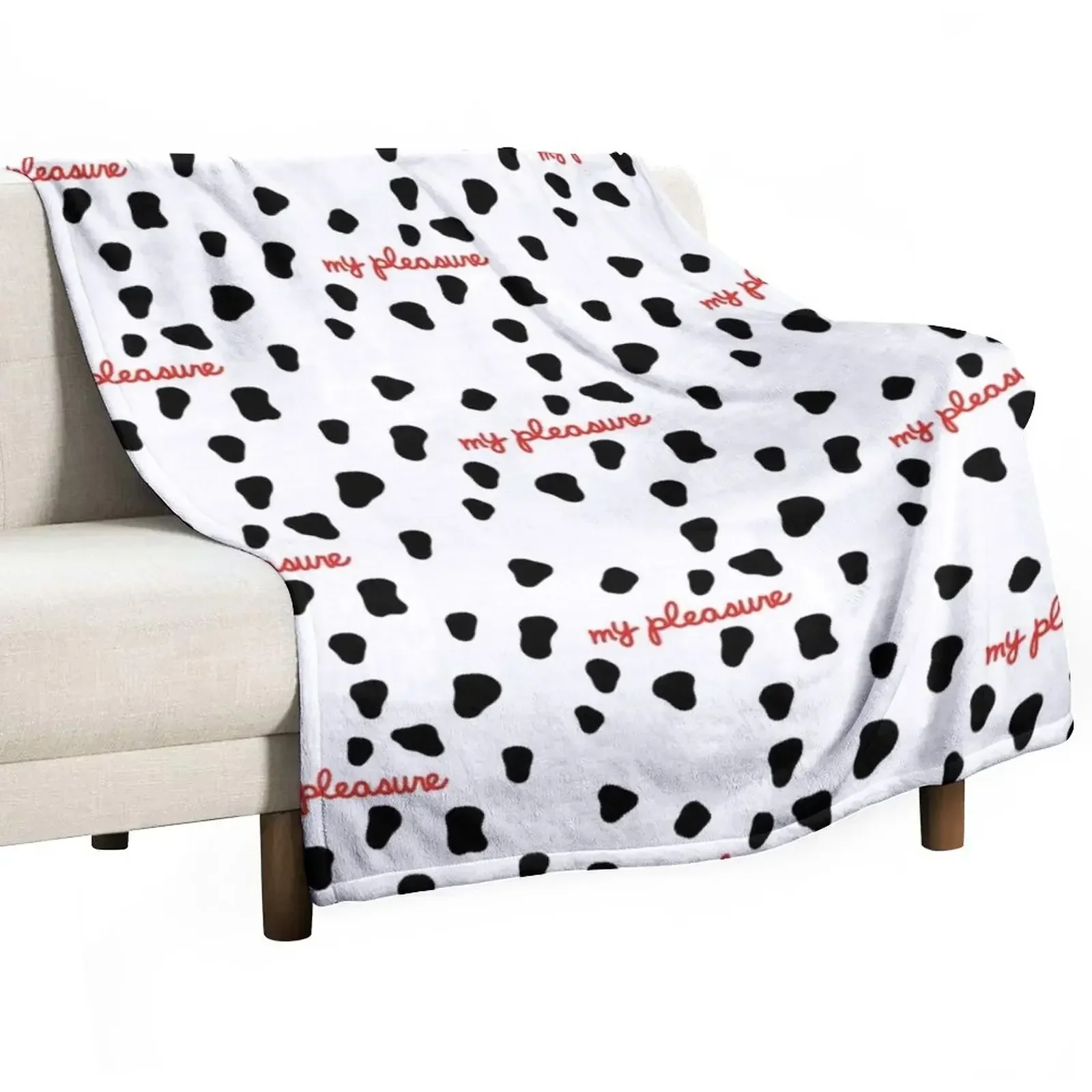 “My Pleasure” Chick V2 With Black Spots Throw Blanket Heavy Decorative Sofa Vintage Blankets